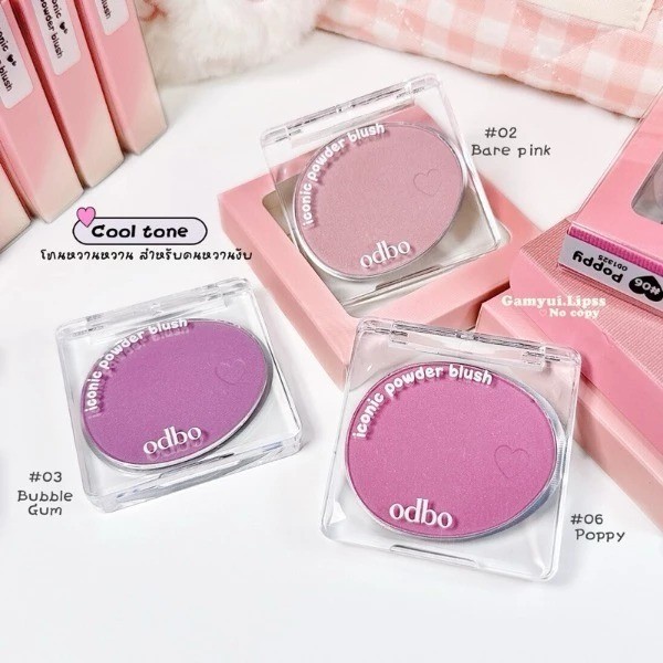 Phấn Má Hồng ODBO OD1325 Iconic Powder Blush 4.2g phấn mịn bám lì lâu trôi