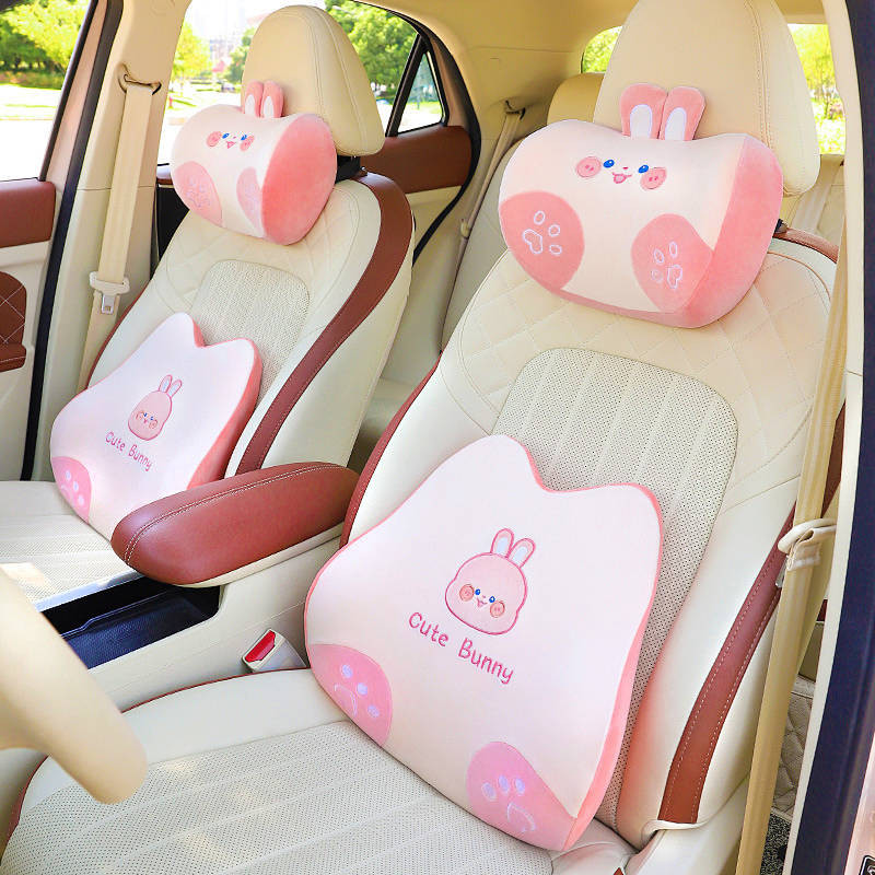 Automotive Headrest Neck Pillow Cartoon Cute Short Plush Memory Foam ...