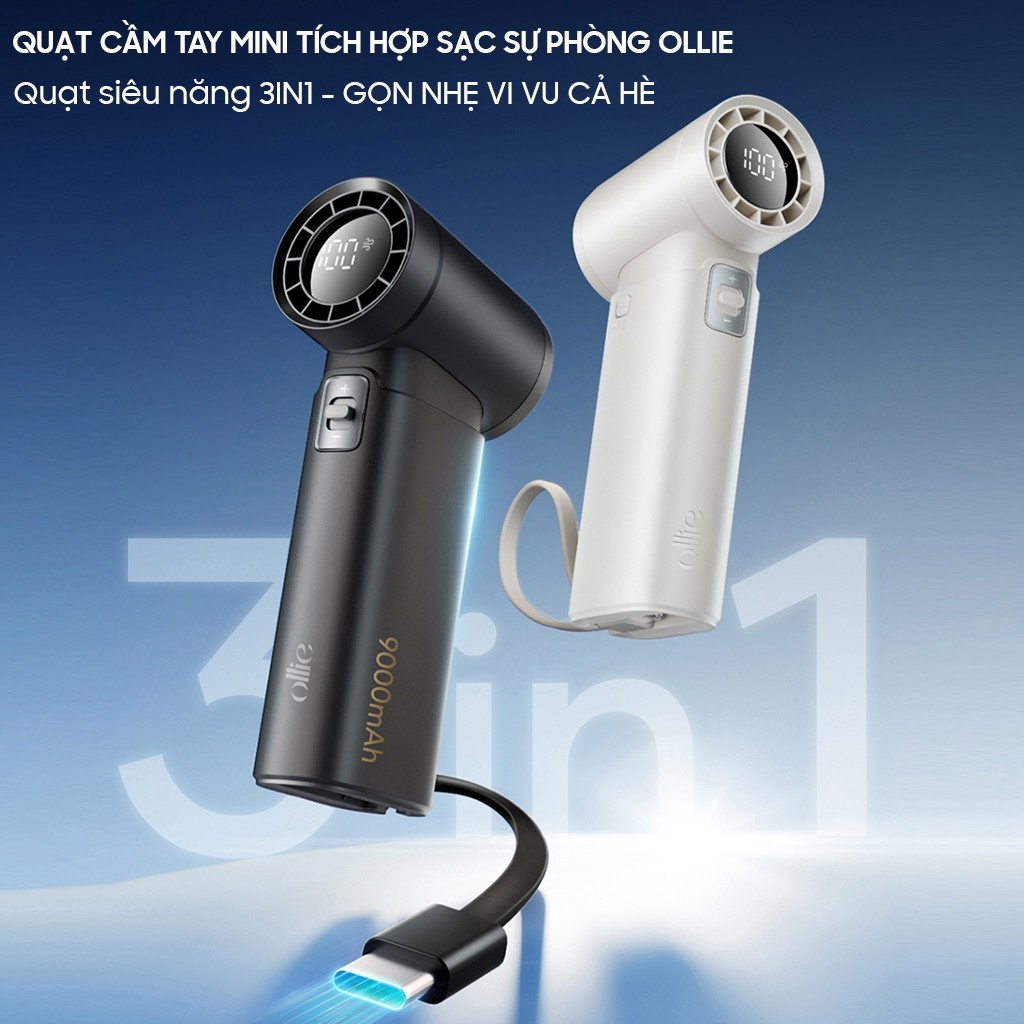 Quạt Mini đa năng kiêm sạc dự phòng OLLIE FAN-ENGINE POWER