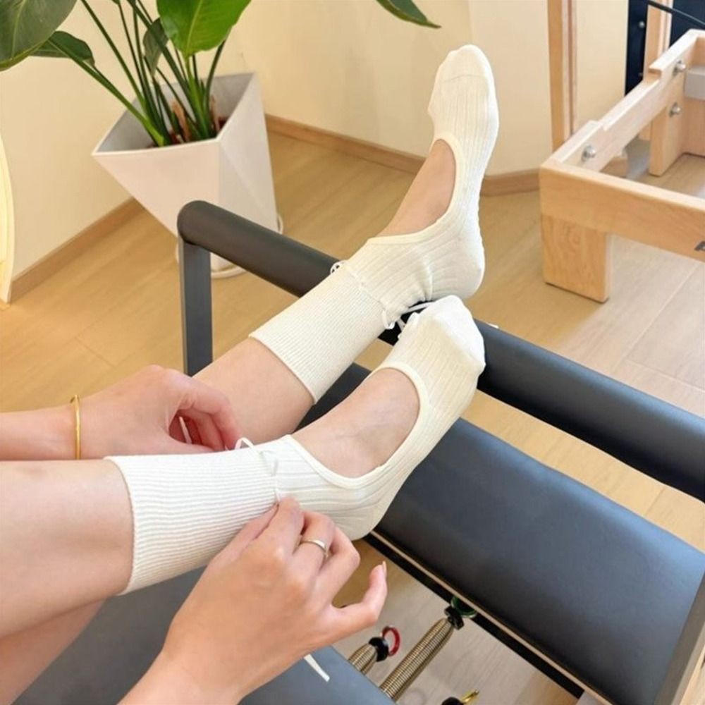 Tất Pilates và Yoga bằng Cotton Thoáng Khí, Tay Cầm Chống Trơn Trượt