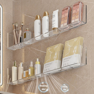 [HÀNG LOẠI 1] Kệ Dán Tường Trong Suốt Đựng Mỹ Phẩm, Kệ Treo Nhà Tắm Đa Năng Nhựa Acrylic Cứng Cáp