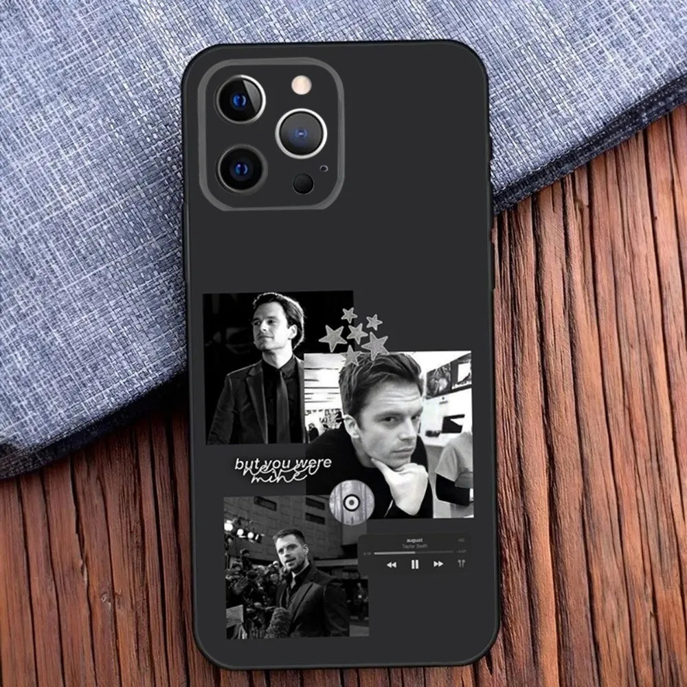 Ốp Điện Thoại TP-1 Sebastian Stan Cho iPhone 16, 17,14,13,12,11, Pro, X, XS, Max, XR, Plus, Mini Mềm Màu Đen