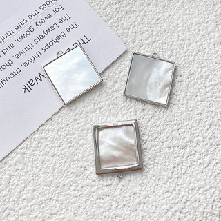 Mạ Vàng Bạch Kim Kẻ Sọc Zircon Fritillary Hoa Hồng Trái Tim Hình Học Mặt Dây Chuyền DIY Vòng Tay Vòng Cổ Mặt Dây Chuyền Phụ Kiện