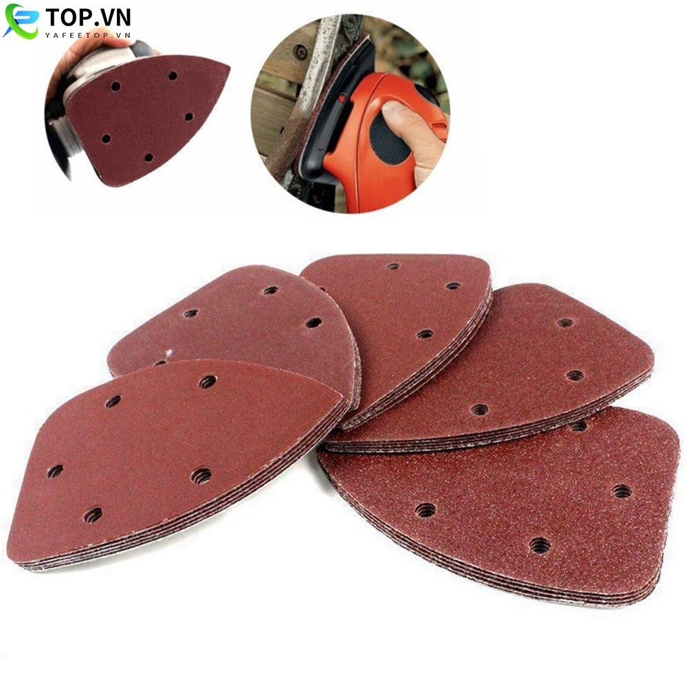 10 Chiếc 140 * 90 Mm 5 Lỗ Giấy Nhám Tam Giác Đĩa Cát Miếng Lót Công Cụ Đánh Bóng Điện Sản Phẩm Chất Lượng Cao