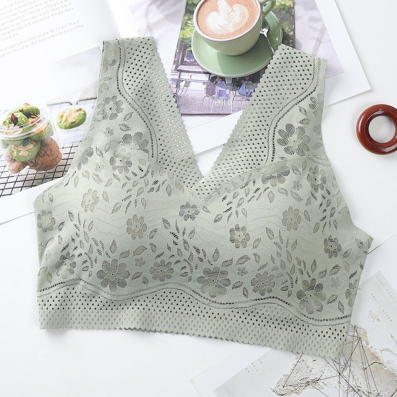 Áo vest ngực bọc lưng mỏng đẹp dành cho nữ tập hợp không có thắt lưng có đệm ngực để thu thập cặp đế ngực cộng với kích thước áo ngực liền mạch đồ lót