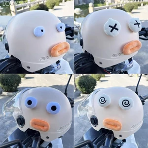 Lookshow 2 Chiếc Dễ Thương Xe Máy Mũ Bảo Hiểm Trang Trí Cho Motocross Full Face Off Road Mũ Bảo Hiểm Miếng Dán Mềm Mại Sang Trọng Miệng Và Mắt To M1X9