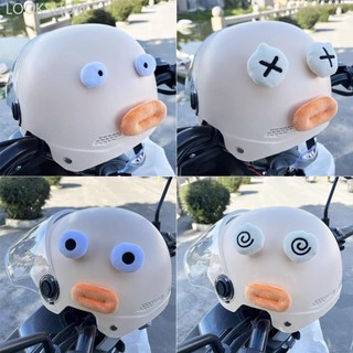 Lookshow 2 Chiếc Dễ Thương Xe Máy Mũ Bảo Hiểm Trang Trí Cho Motocross Full Face Off Road Mũ Bảo Hiểm Miếng Dán Mềm Mại Sang Trọng Miệng Và Mắt To M1X9