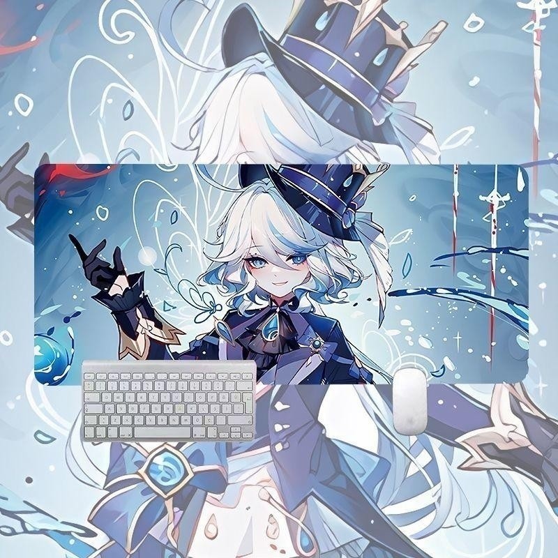Miếng Lót Chuột Chơi Game Furina Focalors Cho Genshin Impact Gamers Bàn Phím Máy Tính Dày Cực Lớn Bàn Phím Bàn Thảm Cao Su (FDU)