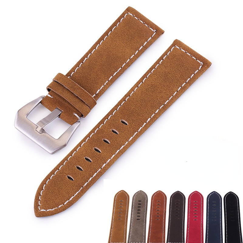 Vintage Mờ Da Dây Đeo Đồng Hồ 18mm 20mm 22mm 24mm Retro Mờ Da Đồng Hồ Nam Nữ Vòng Tay Da Cổ Điển Cổ Điển Dây Đeo Tay