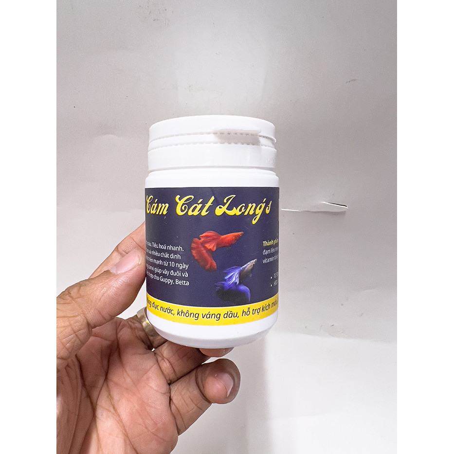 Cám Cát Long’s FAT Thức ăn cho cá guppy, betta và các loài cá cảnh khác (Hủ 50gram)