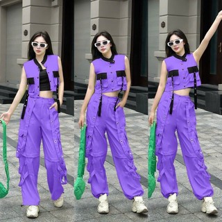 Bộ kaki túi hộp dáng xuông phong cách hiphop, nhảy shuffle dance, dân vũ, aerobic