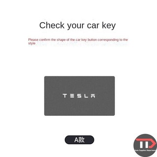 [Hàng có sẵn] Áp dụng cho phụ kiện Tesla Tesla Hộp đựng thẻ khiêm tốn Vỏ chìa khóa da lộn Vỏ chìa khóa ô tô C