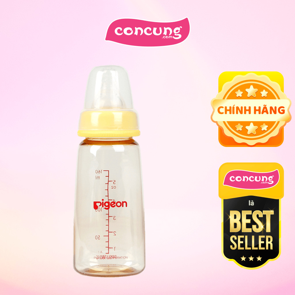 Bình sữa Pigeon nhựa PPSU cổ hẹp 160ml (Vàng) | Shopee Việt Nam