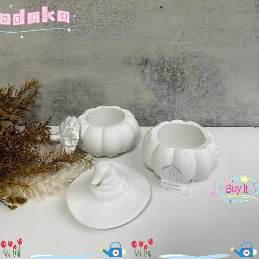 ODAKA Hộp Bảo Quản Bí Ngô, Halloween DIY Pha Lê Nhựa Dính Khuôn Silicon, Thủ Công Làm Khuôn Đúc Halloween Mũ Phù Thủy Lọ Bảo Quản Trang Trí Nhà
