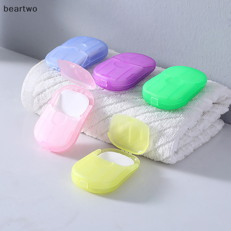 < Beartwo > 1 Chiếc Giấy Xà Phòng Phòng Tắm Dùng Một Lần Du Lịch Giấy Rửa Tay Tắm Giấy Thơm Xà Phòng Đẹp Lát