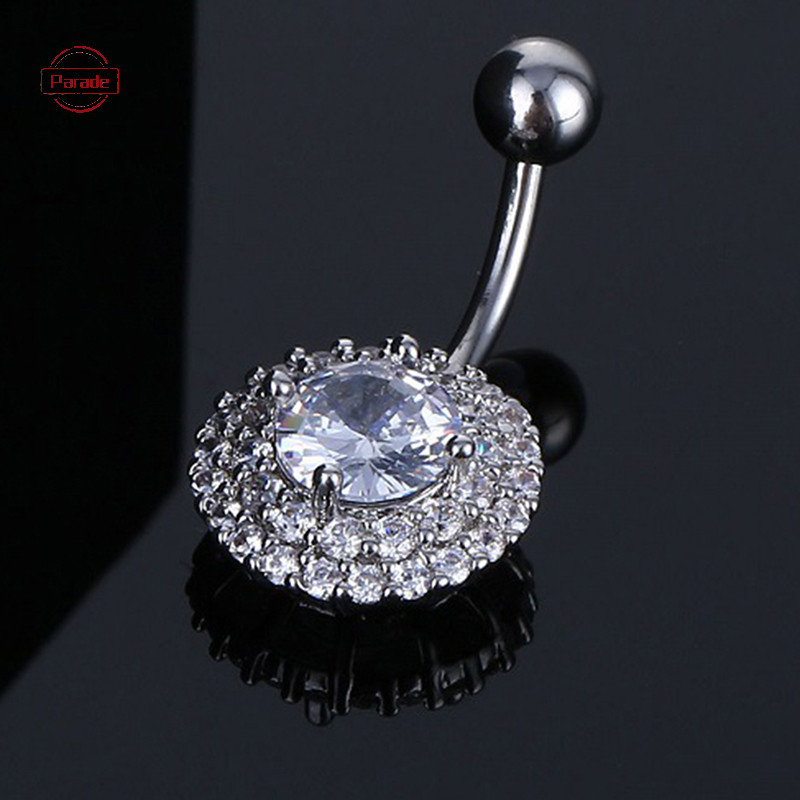 Cuộc diễu hành Dainsty Rối Bụng Nút Nhẫn Thép không gỉ Rốn Zircon Hoa Rốn Rốn Nhẫn Trang Sức Cơ Thể Gợi Cảm VN