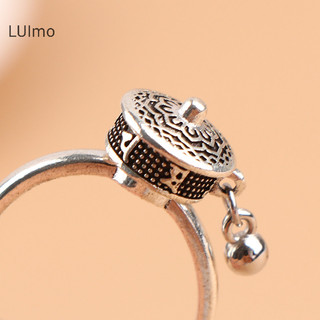 Luimo Phật Giáo Tây Tạng Cầu Nguyện Bánh Xe Nhẫn May Mắn Luân Xa Nhẫn Hoa Sen Mở Có Thể Điều Chỉnh Xoay Nhẫn Quà Tặng SBS