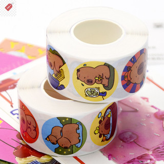 Alik 500 Cái / cuộn Hoạt Hình Đáng Yêu Capybara Động Vật Miếng Dán Phần Thưởng Dễ Thương Miếng Dán Notebook Vali Laptop Dán Decal VN