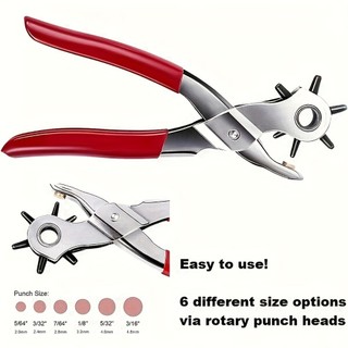 Da Lỗ Đục Lỗ Đồng Hồ Dây Đeo Lỗ Puncher Dây Da Hạng Nặng 6 Kích Thước Xoay Handmake Dây Da Tay Lỗ Đấm Kìm