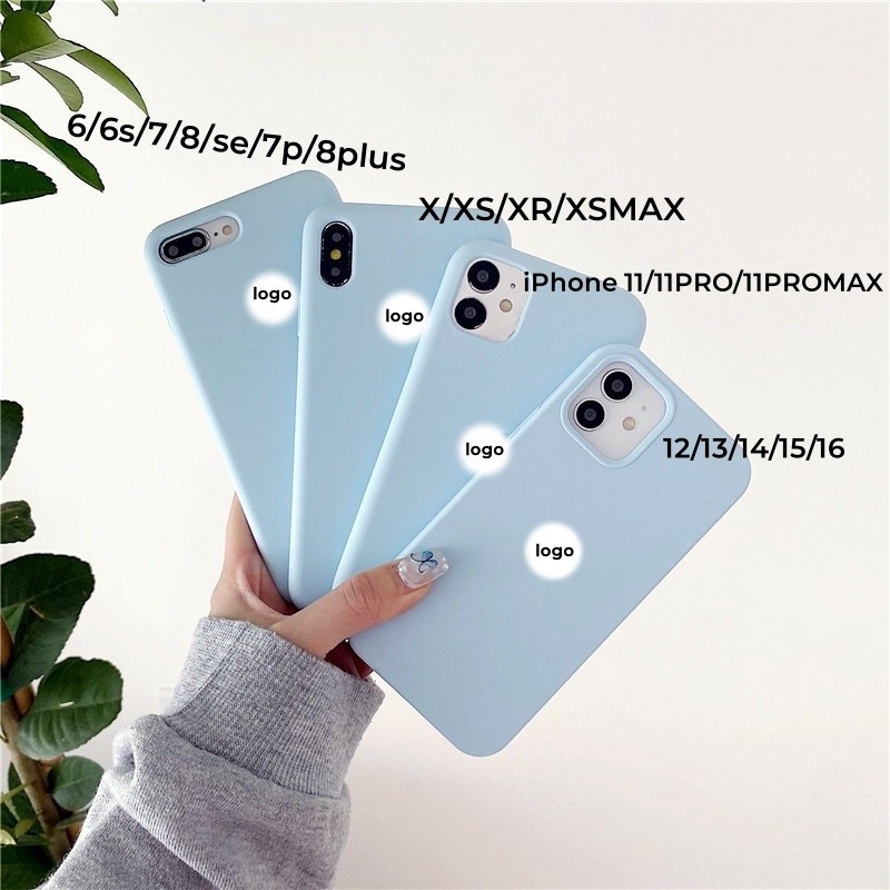 Bầu trời xanh (Chất lượng cao) cho iPhone 17 / 16 / 15 / 14 / 13 / 12 / 11 / Pro Max Air mini Xs Max Xr 7 8 Plus SE Vỏ điện thoại silicon lỏng bảo hiểm toàn diện