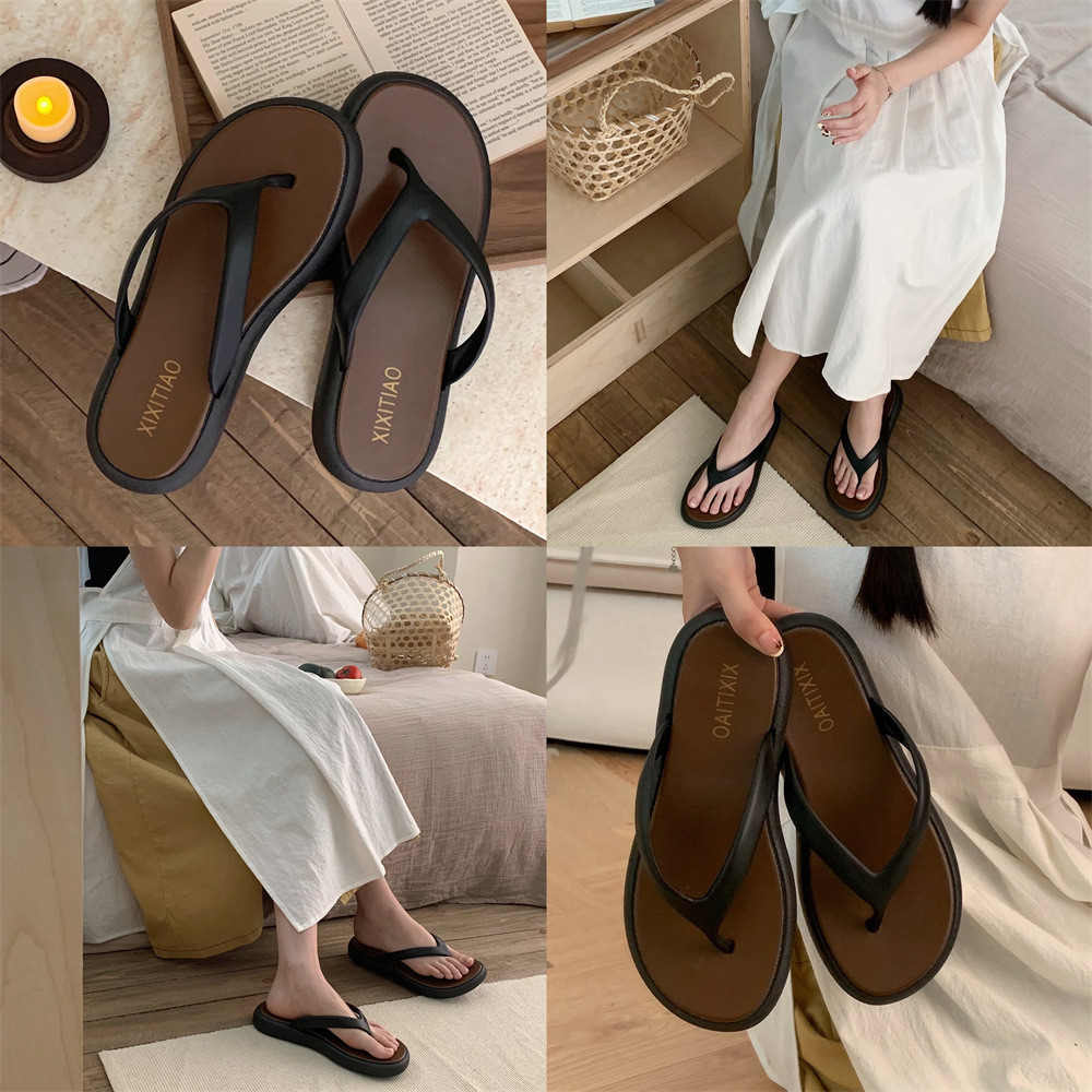Xixitiao Flip-Flops Phong Cách Hàn Quốc Phong Cách Đơn Giản Flip-Flops Nữ Màu Sắc Phù Hợp Với Phong Cách Cổ Tích