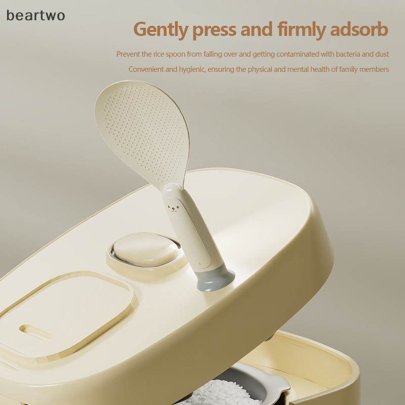 < Beartwo > 1 Cốc Hút Đứng Thìa Cơm Gấu Dễ Thương Thìa Chống Cơm Cho Nhà Bếp Sáng Tạo Không Gạo Hoạt Hình Thìa Cơm Đẹp
