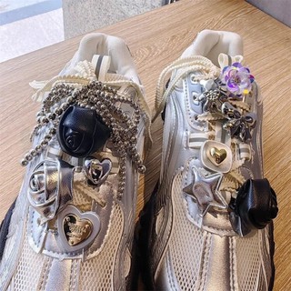Kẹp khóa trang trí dây giày cho sneaker, phụ kiện nơ/hoa hồng/trái tim