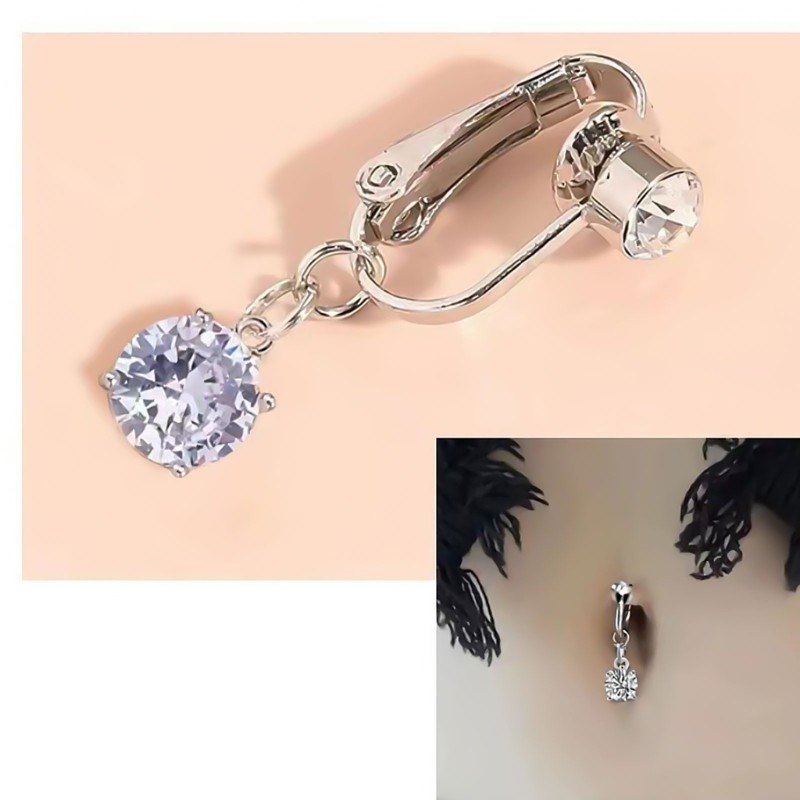 Treeling Thời Trang Xuyên Rốn Kẹp Thời Trang Zirconia Bụng Nút Trang Sức Mặc Cơ Thể Đồng Phụ Kiện Cho Nữ