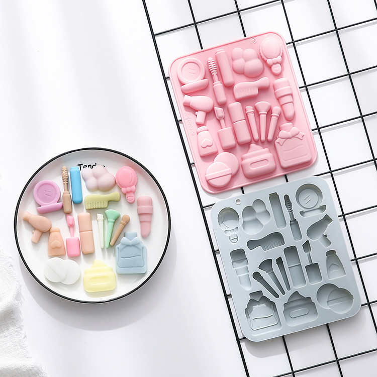 17 Lỗ Dụng Cụ Làm Đẹp Mô Hình Khuôn Silicon Sáp Chai Đường Chocolate Khuôn Epoxy Trang Trí Bánh Khuôn Kẹo Quá khứ Khay Đá DIY Khuôn Nướng Bánh