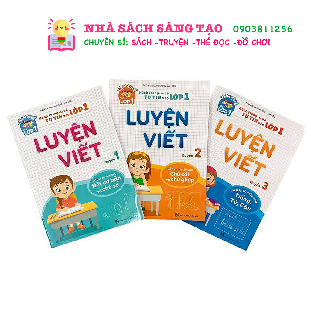 Ảnh Sách - Bộ 3 luyện viết - Hành trang cho bé tự tin vào lớp 1- Bé Tập Viết chữ đẹp chuẩn bị vào lớp 1 1