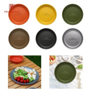 Đĩa cắm trại HILABEE Đĩa ăn tối nhẹ bằng thép không gỉ để đi bộ đường dài Du lịch bãi biển màu đen