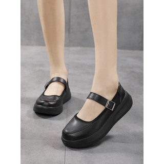 Giày da Mary Jane Velcro Giày thể thao thông thường Giày đi bộ chống trượt cho nữ Còn hàng Miễn phí vận chuyển