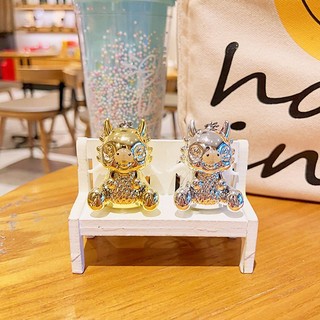 Móc khóa hình rồng dễ thương mạ điện cao cấp.
