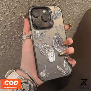 Ốp Lưng Cho OPPO A6 PRO A3X A3 PRO A80 A18 A17 A79 A38 A57 A60 A77S A58 A78 A98 A54 A76 A96 A16 A15 A9 2020 A5 2020 A7 A5S A12 A93 A94 A17K Vỏ Điện Thoại TPU Chống Sốc Bướm Kim Loại