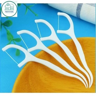 Hộp 50 Cây Tăm Chỉ Vệ Sinh Răng Miệng Dental Flossers Nha Khoa,