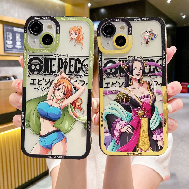 Ốp Lưng Tương Thích Cho iPhone 16 Pro Max Plus 14 15 Pro Max Plus Vỏ Điện Thoại Hoạt Hình Xu Hướng Thương Hiệu Phổ Biến Luffy Nami Luo Anime One Piece Chống Rơi Mềm TPU Trong Suốt
