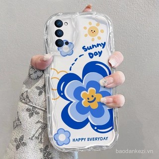 Ốp điện thoại trong suốt OPPO RENO 5 4 reno4 reno5 4G 5g Ốp mềm ốp điện thoại trong suốt hình hoa mèo lượn sóng cảm giác cao y6ig