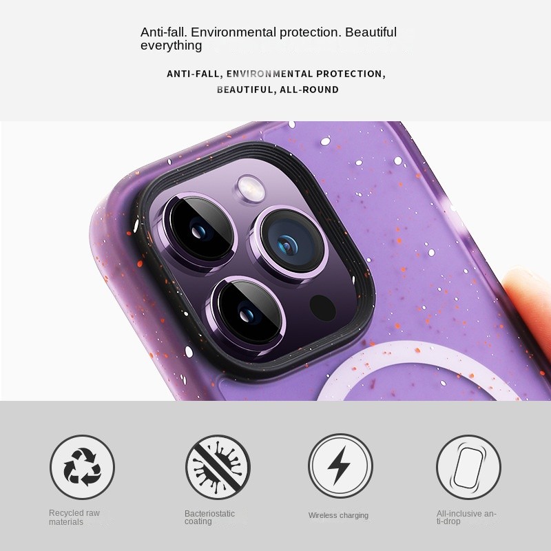 Ốp điện thoại IPhone 16 Vỏ bảo vệ OHLA Splash Ink Khung màu trong suốt Apple 15Promax Chống sốc 16PM Vỏ bảo vệ toàn diện