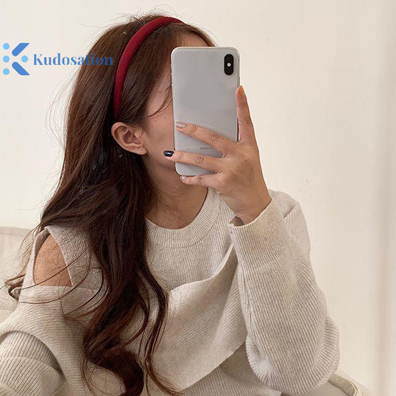 Kudosation Phong Cách Hàn Quốc Cổ Điển Phù Hợp Với Rượu Vang Đỏ Tóc Đỏ Mỏng Vintage Thời Trang Tóc Vòng Dành Cho Nữ Bé Gái Phụ Kiện Tóc