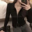 Áo cardigan dệt kim dài tay phối khóa zip 2 chiều phong cách thời trang Hàn Quốc hàng QC XIMIMI SP227