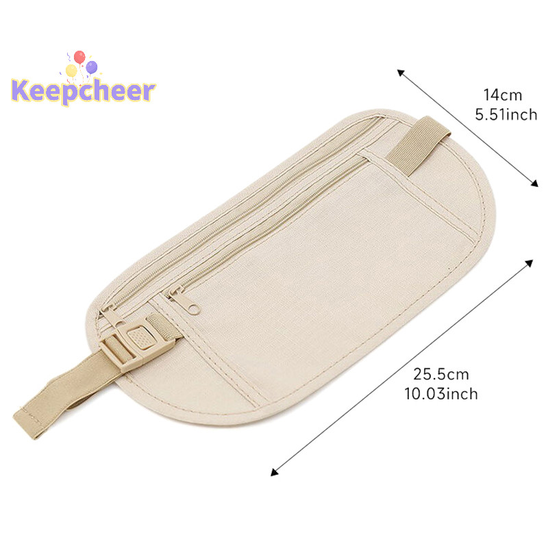 [Keepcheer] Túi đeo thắt lưng du lịch vô hình Túi đeo thắt lưng cho hộ chiếu Túi thắt lưng tiền Ví an ninh ẩn Quà tặng Túi du lịch Gói ngực Tiền [Mới]