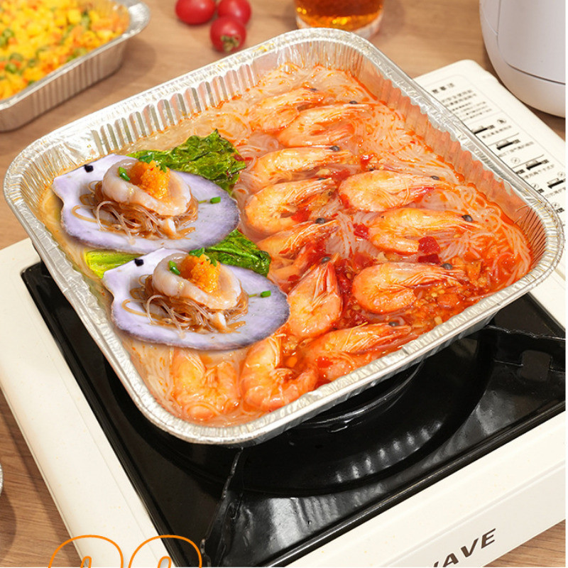[Đặc sắc] 10 Khay thiếc lá nhôm - Hộp đựng thực phẩm - Hộp đựng giấy hấp cá - Đĩa nướng bánh mì - AirFryer Liner - Chịu nhiệt, chống dính, thân thiện với môi trường