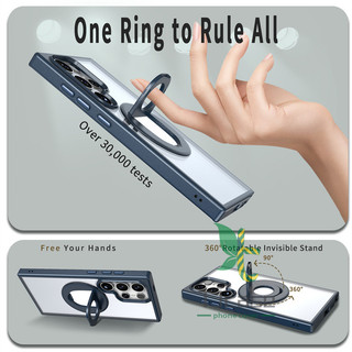 Giá đỡ vòng từ tính Vỏ pha lê Samsung Galaxy S24 S23 S22 S21 S20 Ultra Plus Giá đỡ vòng xoay Chân đế Vỏ sạc không dây