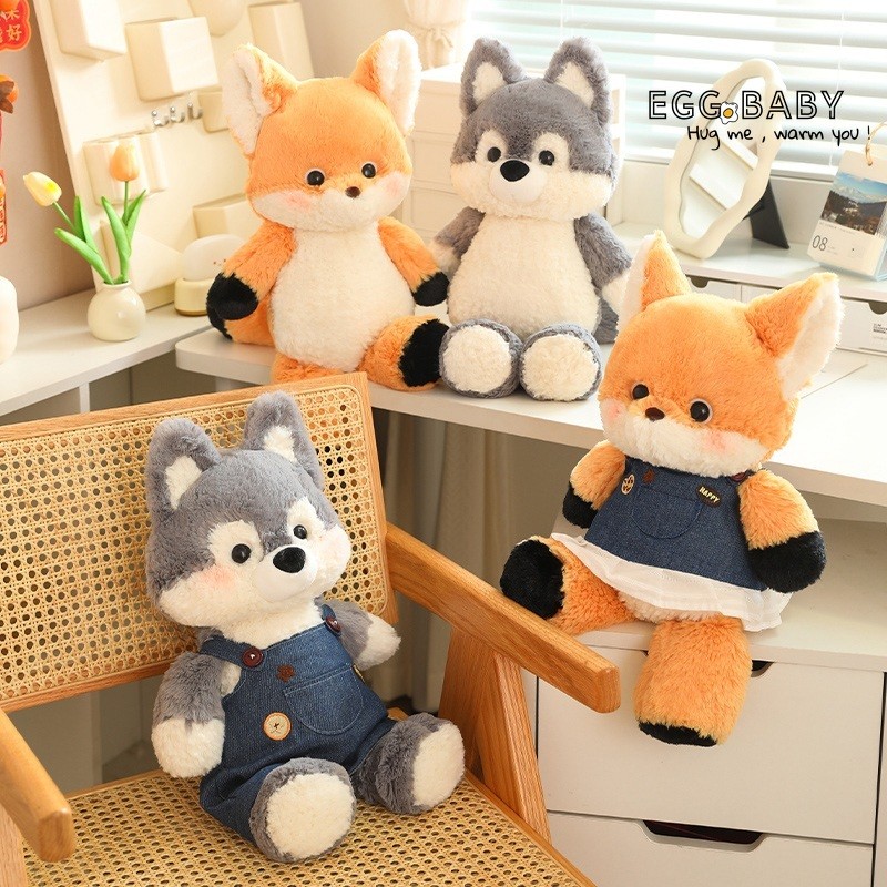 Chạy Cáo Sang Trọng Đồ Chơi Búp Bê Cáo Dễ Thương Búp Bê Sói Xám Lớn Quà Tặng Cho Trẻ Em Quà Tặng Sinh Nhật