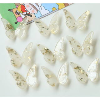 Phong cách Pháp HyunA bông tai acrylic trong suốt sequin bướm DIY phụ kiện tóc chất liệu ốp điện thoại bán buôn