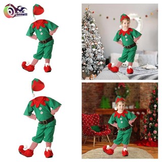 Trẻ em Giáng sinh Yêu tinh Trang phục hóa trang Elf cho trẻ em Bộ đồ ông già Noel Người trợ giúp cho lễ hội biểu diễn sân khấu