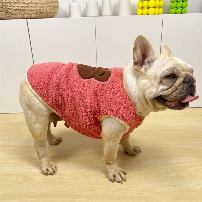 Dễ Thương Thú Cưng Chó Quần Áo Thu Đông Ấm Áo Lông Cừu Lót Gấu Áo Khoác Cotton Đệm OFU9