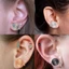Bông tai áp lực MERIGGIARE, dành cho Bông tai không xỏ khuyên Bông tai áp lực Keloid, Phụ kiện trang sức màu đen Kẹp màu vàng trên bông tai nén