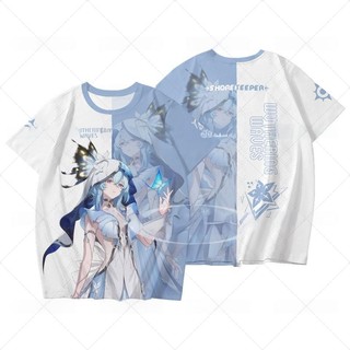 PS2 Gió hú Sóng The Shorekeeper Cosplay Vải Full Đồ Họa Mùa Hè Quần Short Quần Áo Anime Tay Ngắn Top SP2