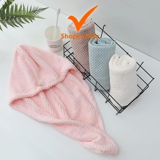 Khăn quấn ủ tóc lau khô siêu tốc 25x65cm mềm mại thấm nước tốt giúp chăm sóc tóc tiện lợi #A276